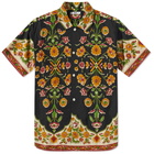 Bode Men's Fleur Short Sleeve Shirt in Midnight