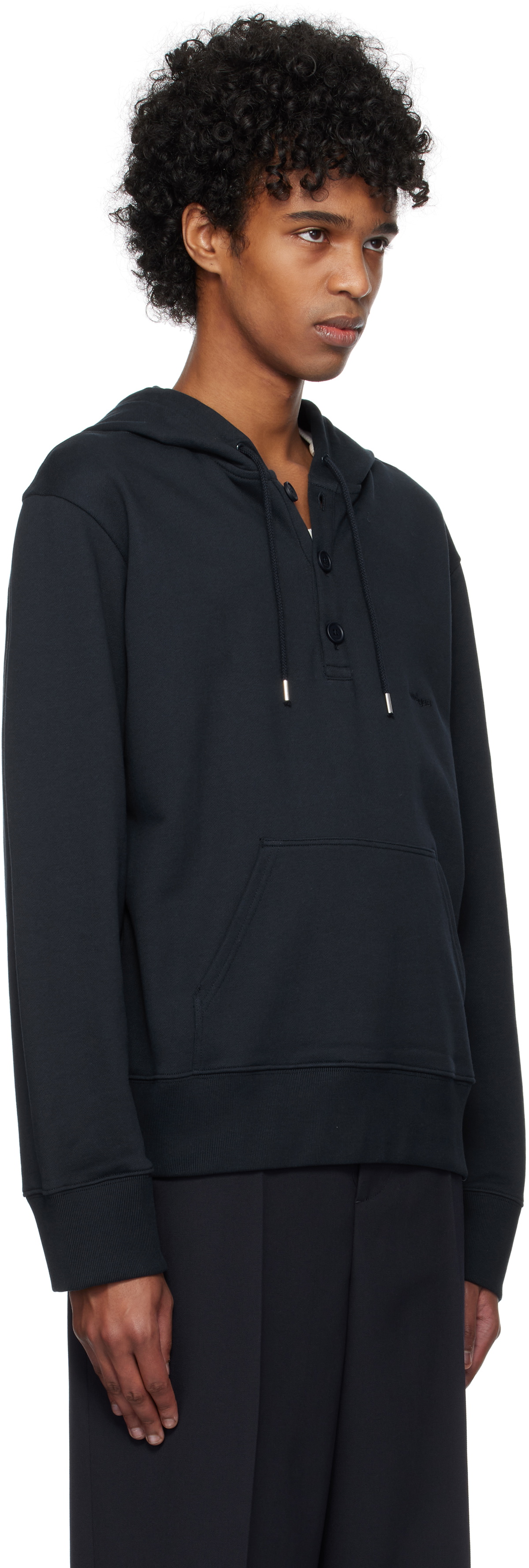 Courrèges Navy Buttoned Hoodie