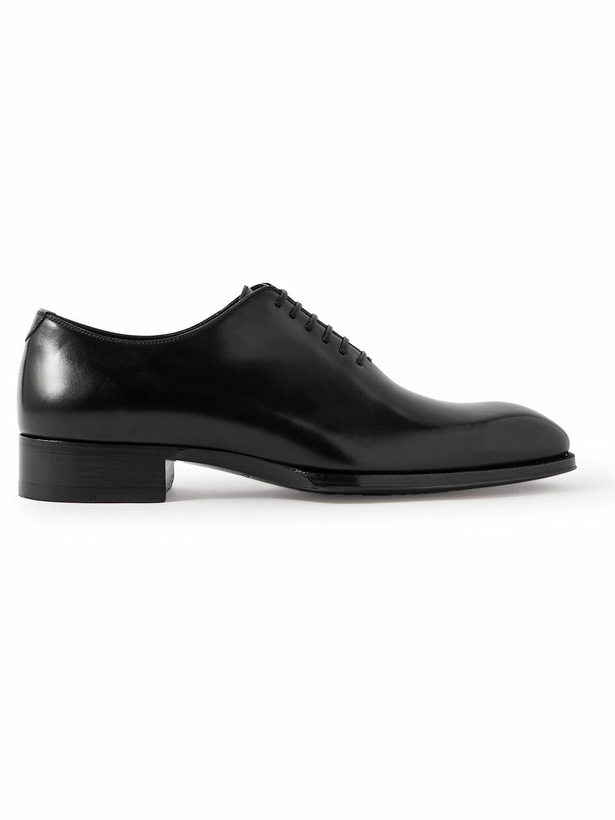 Photo: TOM FORD - Elkan Whole-Cut Glossed-Leather Oxford Shoes - Black