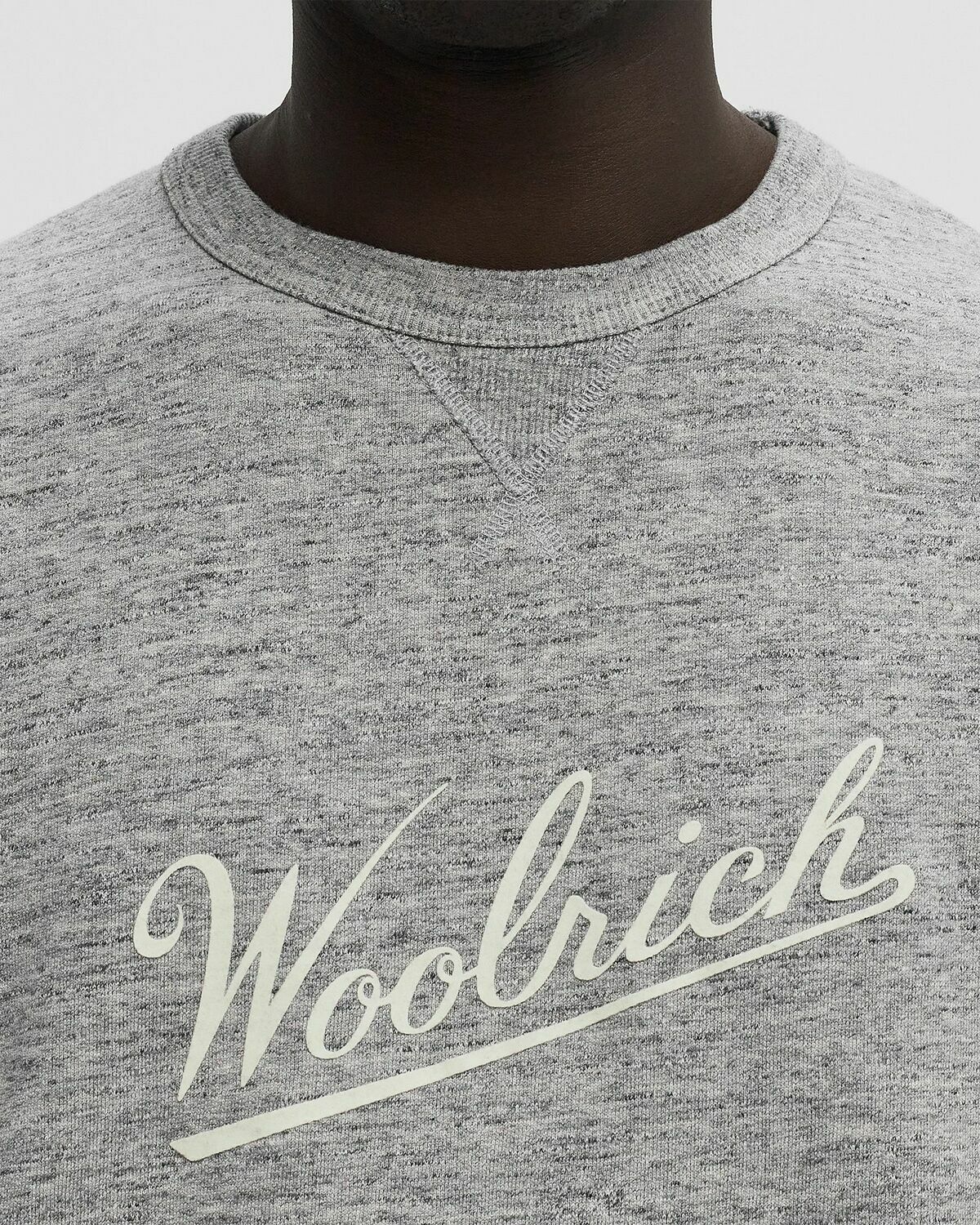 WOOLRICH MOULINE CREWNECK Grey Mens Sweatshirt