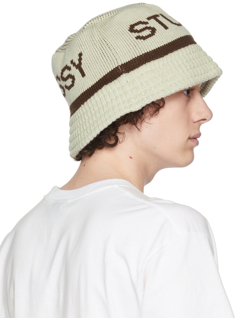 Stüssy Beige & Brown Knit Bucket Hat