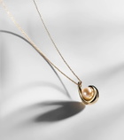 Mateo Pearl Curl 14kt gold pendant necklace with freshwater pearl