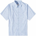 Givenchy Men's Repeat Logo Short Sleeve Stripe Shirt in Baby Blue