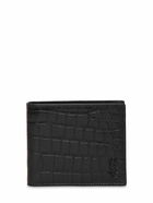 SAINT LAURENT - Ysl Croc Embossed Leather Wallet