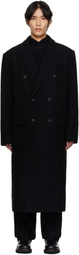LE17SEPTEMBRE Black Double-Breasted Long Coat