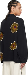 Glass Cypress Black Silk Sunflower Shirt