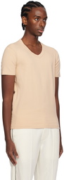 TOM FORD Beige V-Neck T-Shirt