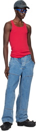 Dingyun Zhang Blue Biker Jeans