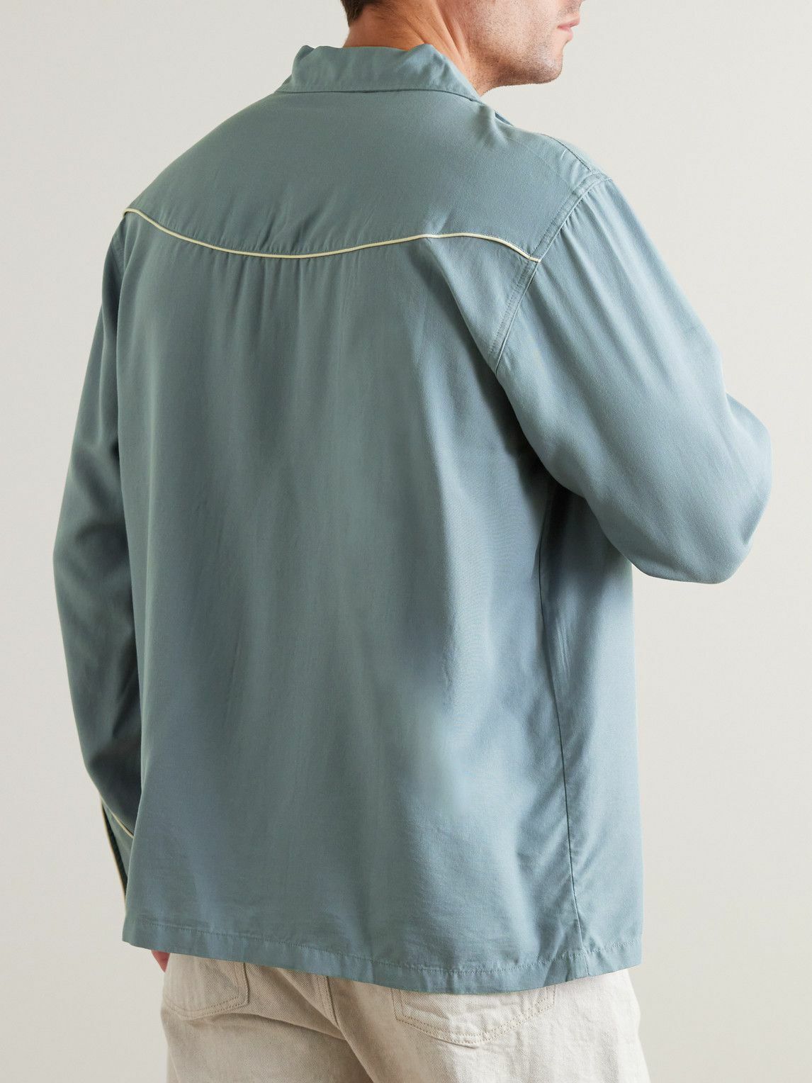 Nudie Jeans - Gonzo Embroidered TENCEL™ Lyocell Western Shirt - Blue