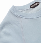 TOM FORD - Garment-Dyed Fleece-Back Cotton-Jersey Sweatshirt - Blue