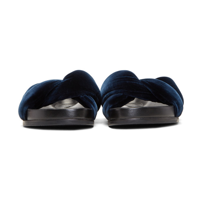 Chloe Blue Velvet Nolan Slides Chloe