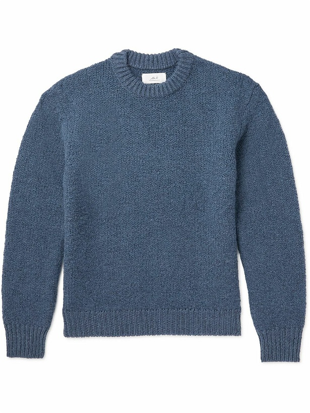 Photo: Mr P. - Ribbed Wool and Alpaca-Blend Sweater - Blue