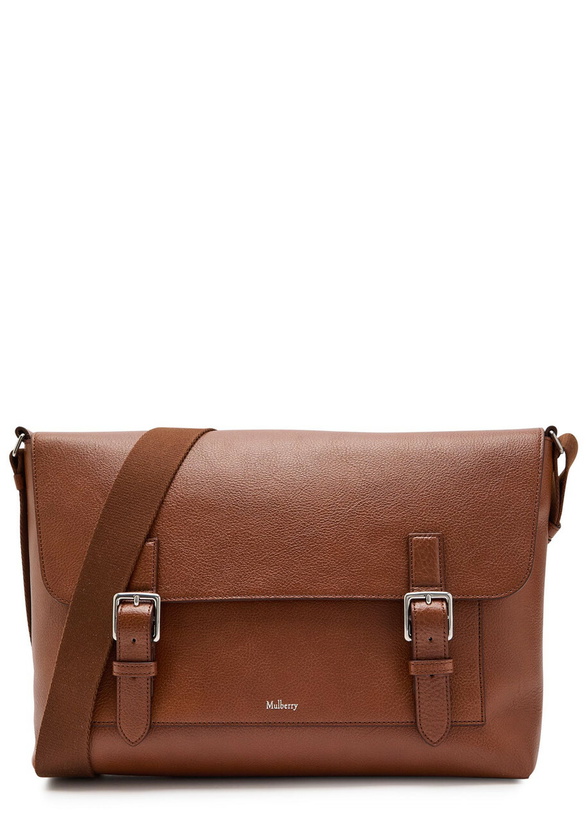 Photo: Mulberry Chiltern Grained Leather Cross-body Messenger bag - Brown - One Size
