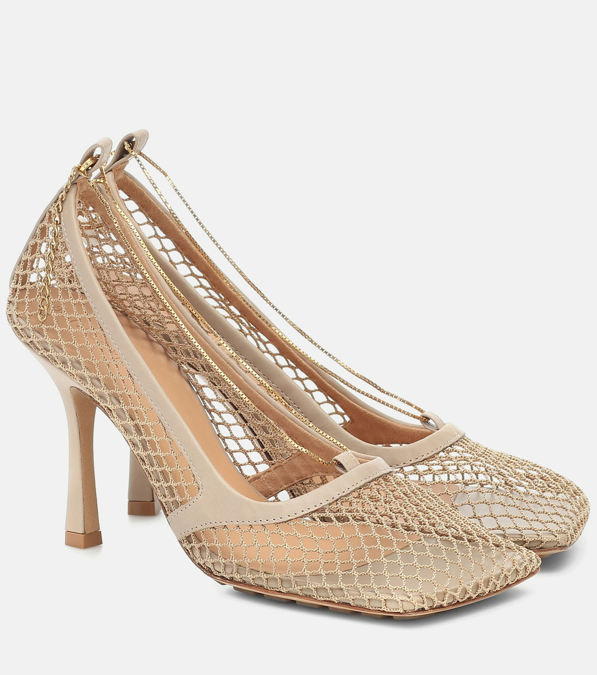 Bottega Stretch leathertrimmed pumps Bottega