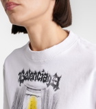 Balenciaga Printed cropped cotton jersey T-shirt