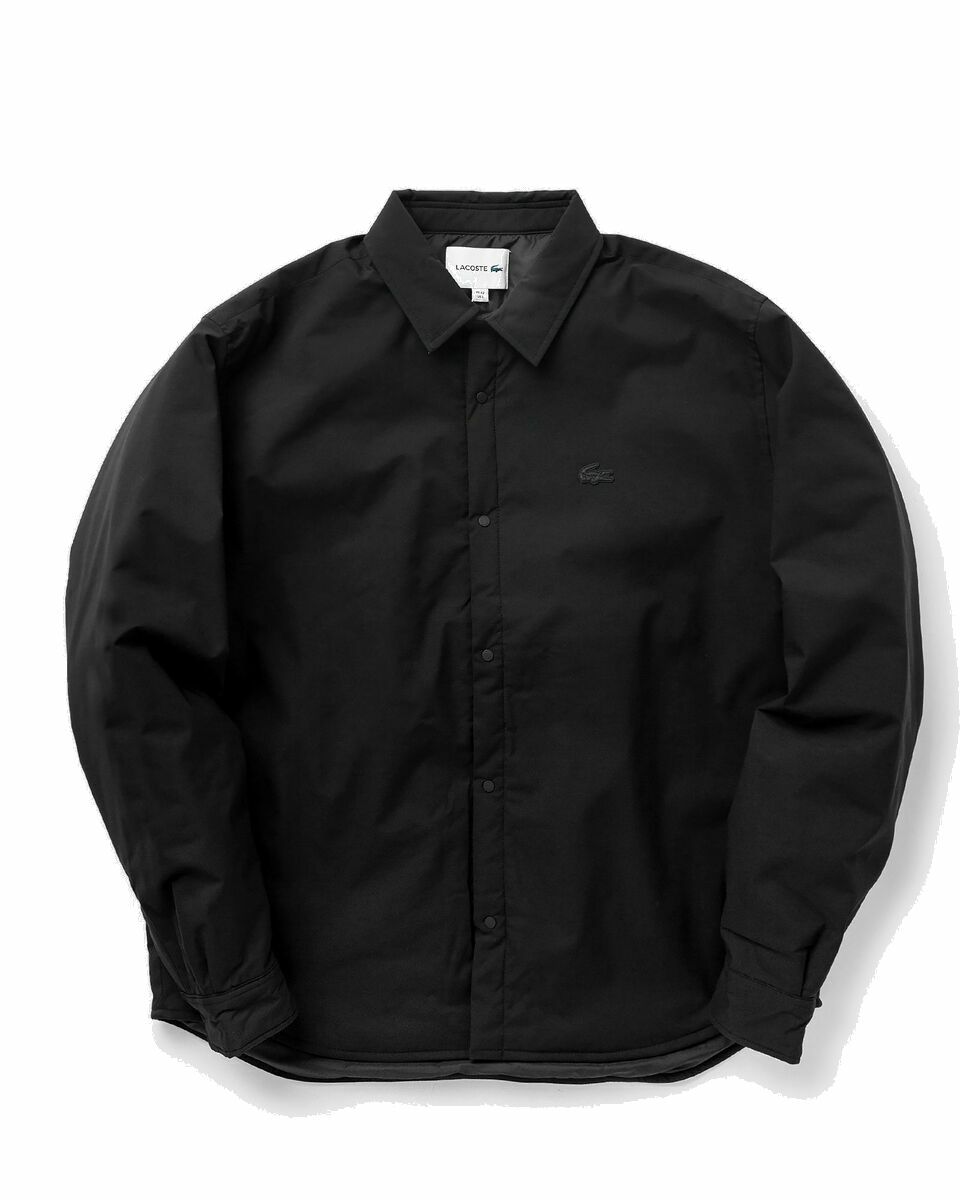 Photo: Lacoste Long Sleeved Casual Shirt Black - Mens - Overshirts