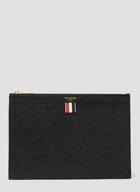 Tri-Stripe Zipped Small Tablet Pouch in Black