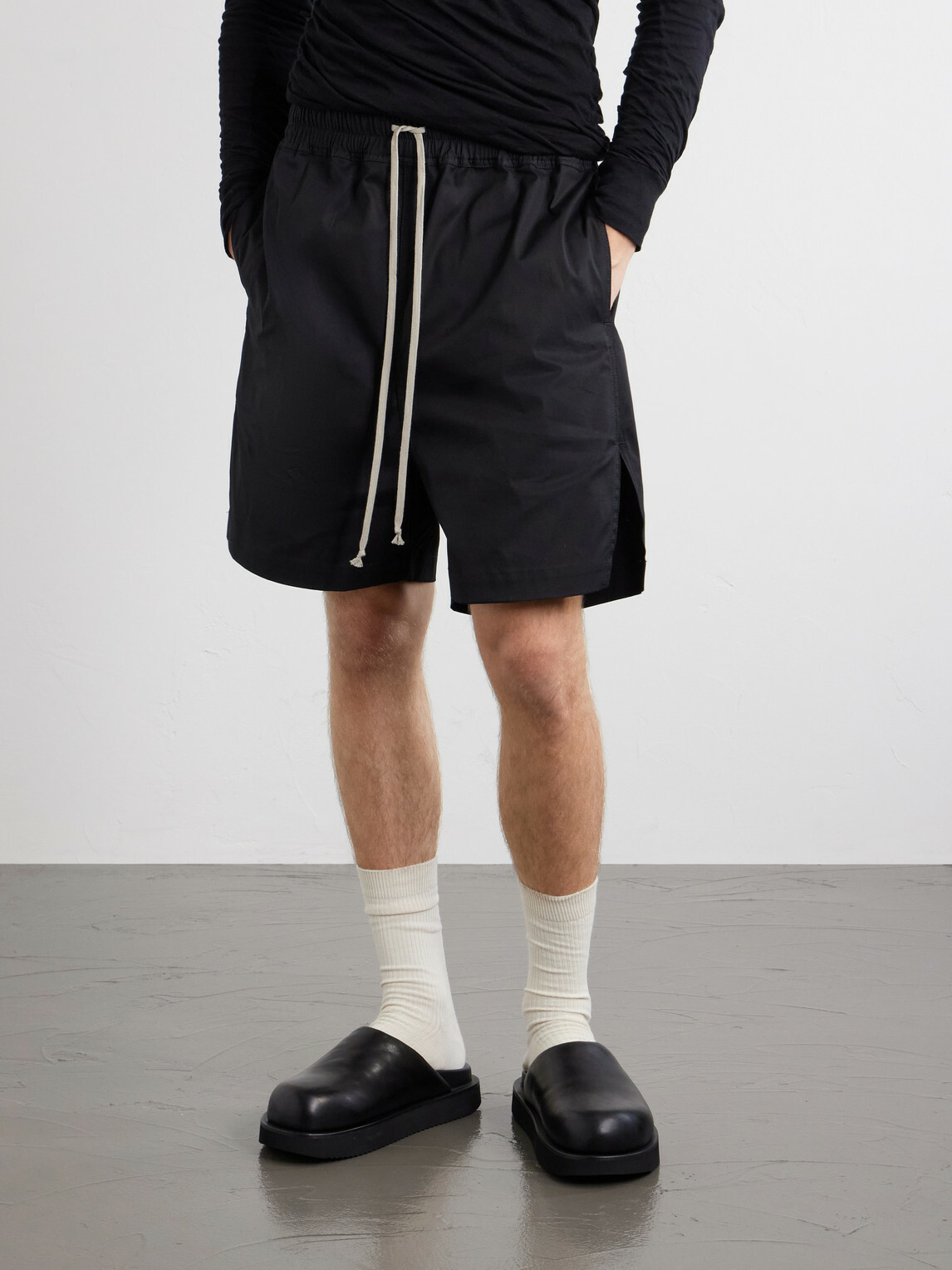 Rick Owens - Padded Leather Platform Mules - Black