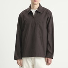 MHL by Margaret Howell Men's Long Sleeve Half Zip Pull On Shirt in Earth