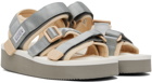 Suicoke Gray & White KISEE-PO Sandals
