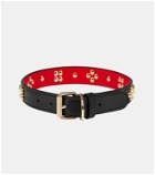 Christian Louboutin Loubicollar embellished leather dog collar