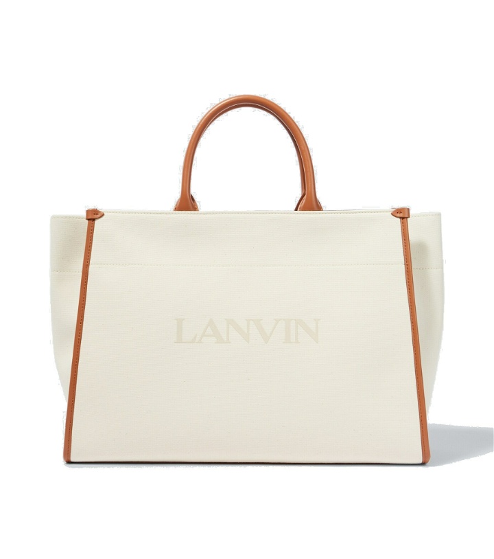 Photo: Lanvin - Leather-trimmed canvas tote bag