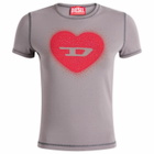 Diesel Women's T-Uncuties Ringer T-Shirt in Grey