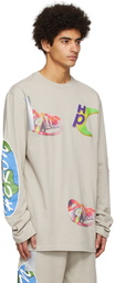 Heron Preston Grey Cotton Long Sleeve T-Shirt