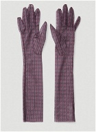 Long Check Gloves in Purple