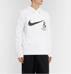 Nike - Undercover Logo-Print Mesh-Panelled Jersey Hoodie - White