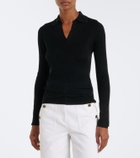 Max Mara Ribbed-knit silk and cashmere polo sweater