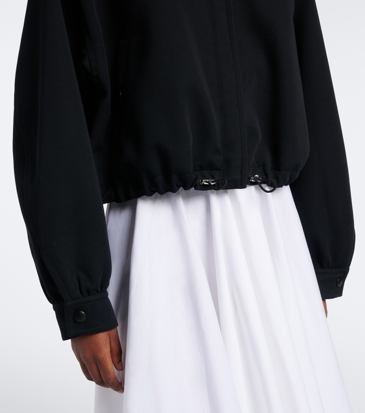 Givenchy Leather-trimmed cotton and wool jacket