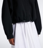 Givenchy Leather-trimmed cotton and wool jacket