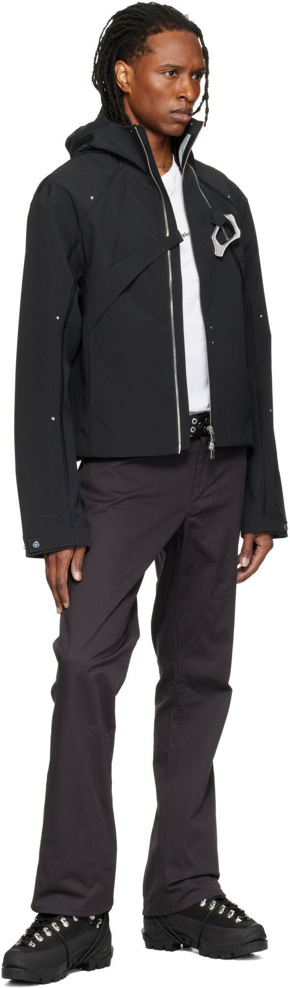 HELIOT EMIL Black Moire Technical Jacket