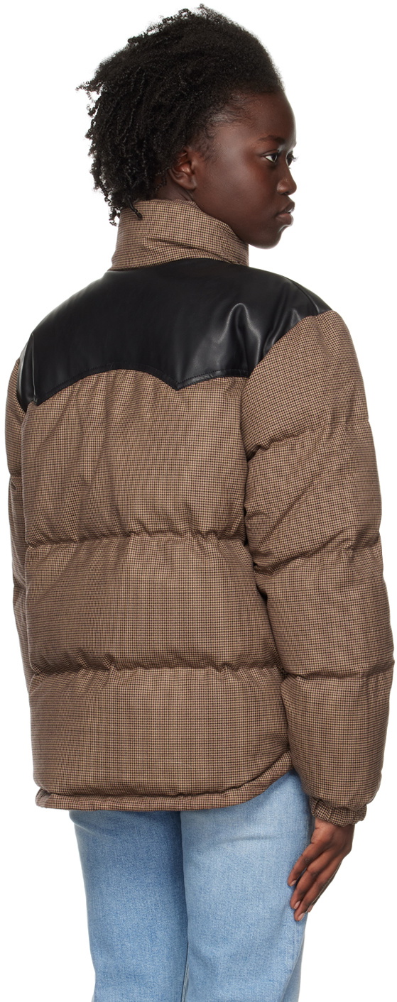 rag & bone Brown Cal Houndstooth Down Jacket