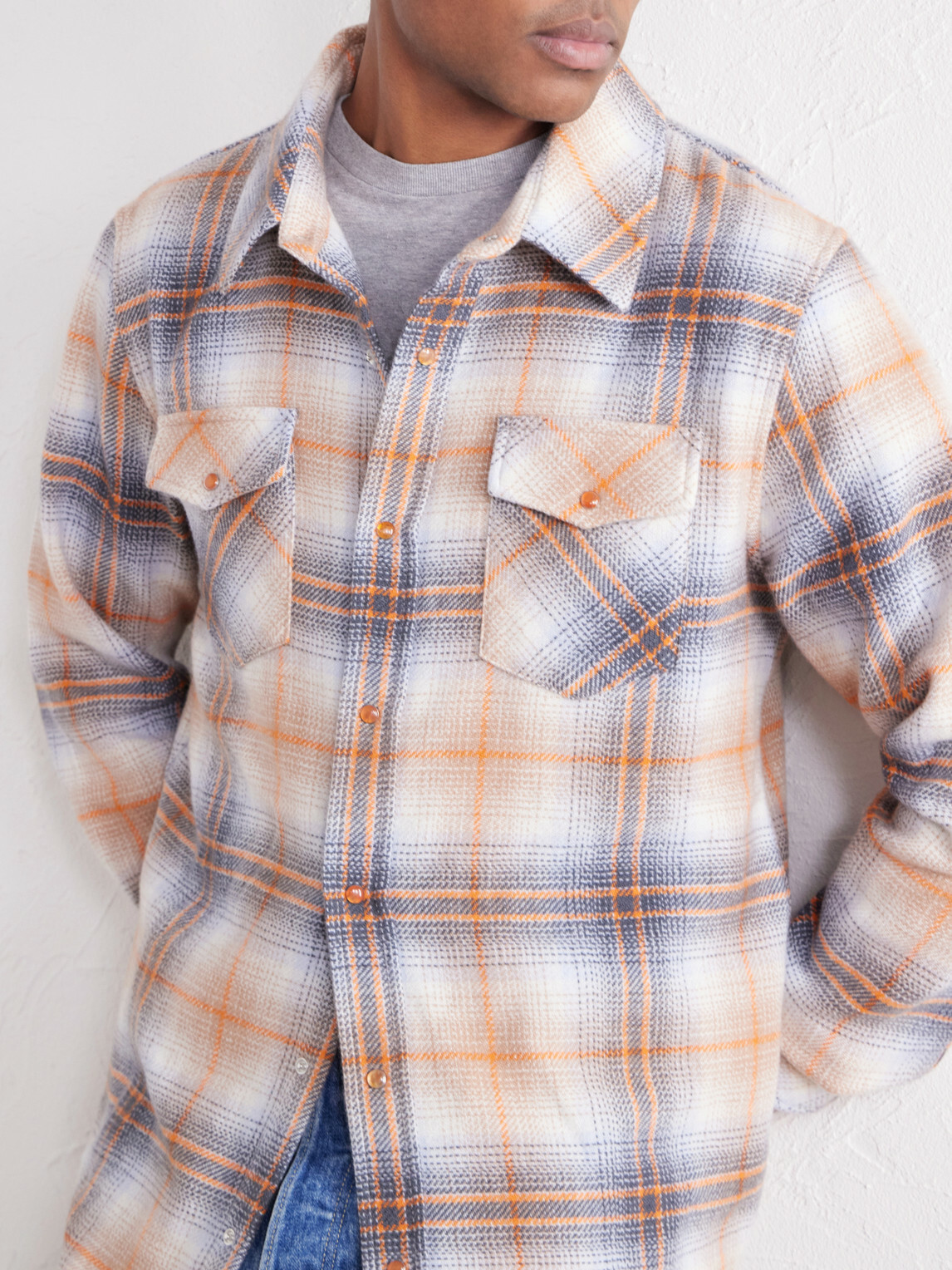 God's True Cashmere - Tartan Cashmere-Flannel Shirt - Orange