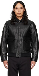 BEAMS PLUS Black Beams Plus Leather Jacket