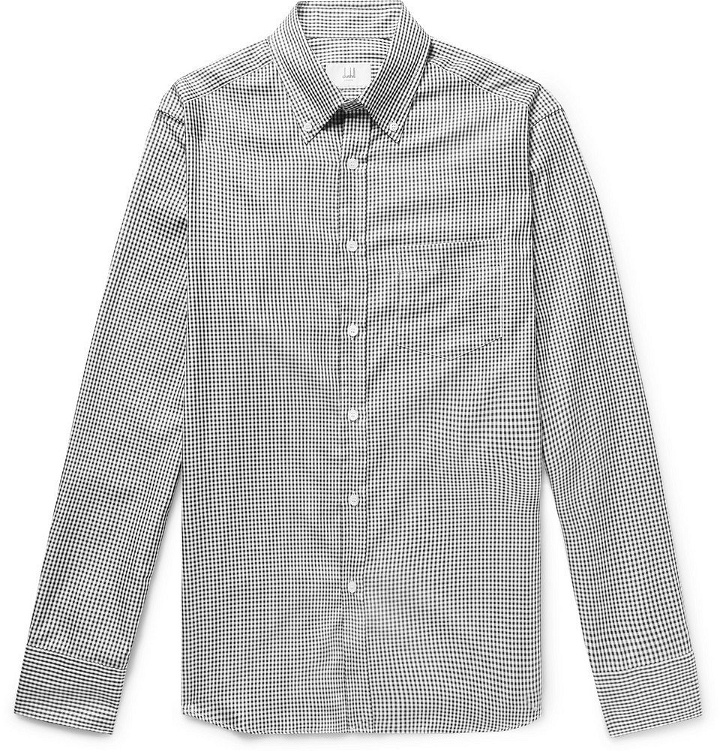 Photo: Dunhill - Button-Down Collar Gingham Cotton Shirt - Men - Black