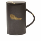 ferm LIVING Koyo Tea Mug with Infuser Set in Dark Brown/Buff 