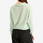 Auralee Women's Cashmere Silk Knit Skipper Polo in White Green