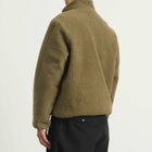 Taion Men's Pull Over Boa Fleece Jacket in Dark Beige/Black