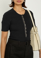 Lemaire Ribbed Cotton-blend top Black