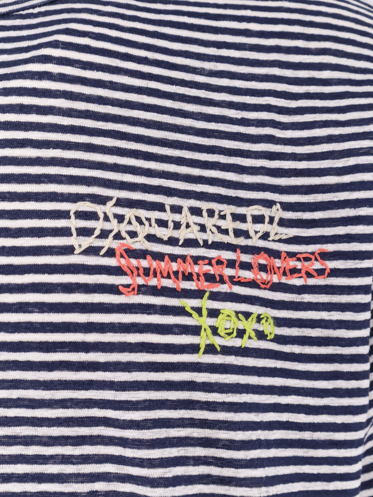 Tシャツ・カットソー DSQUARED2 Dsquared2 Summer Lovers striped linen t-shirt Dsquared2 Summer Lovers Striped Linen T-shirt Dsquared2