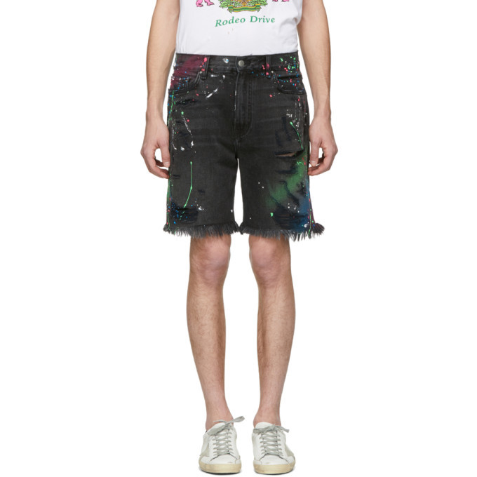 ショートパンツ AMIRI Thrasher Graffiti Shorts Amiri Black Trasher Graffiti Shorts Amiri