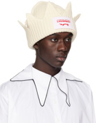 Charles Jeffrey LOVERBOY Off-White Chunky Crown Beanie