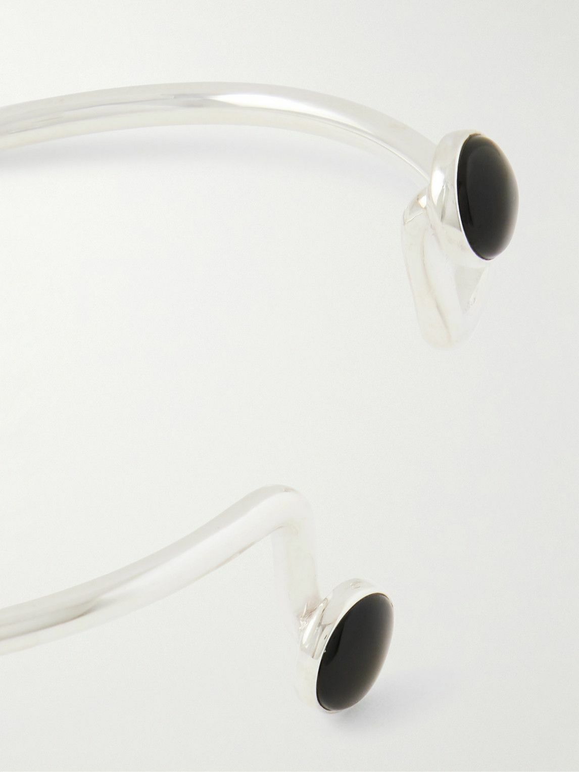 Mikia - Silver Obsidian Cuff - Silver