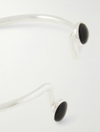 Mikia - Silver Obsidian Cuff - Silver