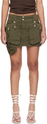 Blumarine Khaki Cargo Pocket Denim Miniskirt