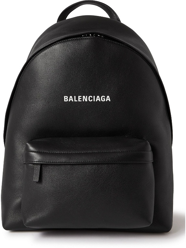 Photo: Balenciaga - Logo-Print Leather Backpack