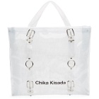 Chika Kisada White PVC Logo Tote